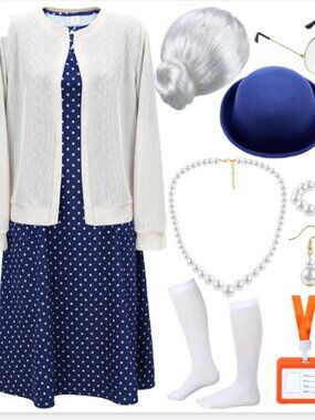 100 days of school 13 piece womens granny costume Size L/ XLrg